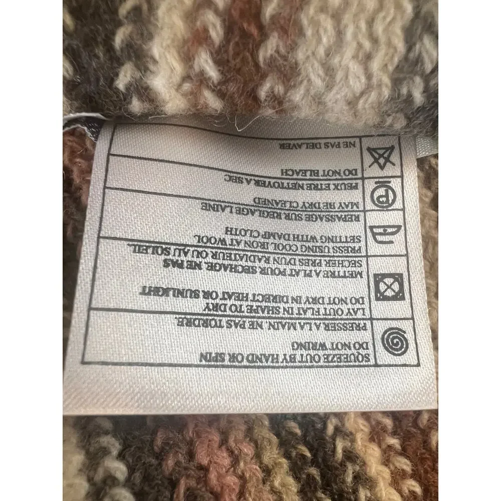 VTG William Brunton Hand Knits Scarf 100% Lambswool Made Scotland Striped Fringe